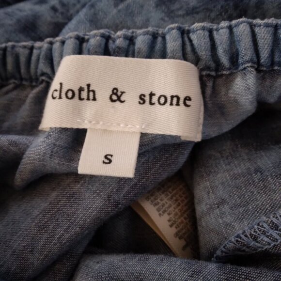 Cloth & Stone Chambray 100% Tencel Long Sleeves Blue Top Size S - Picture 10 of 12